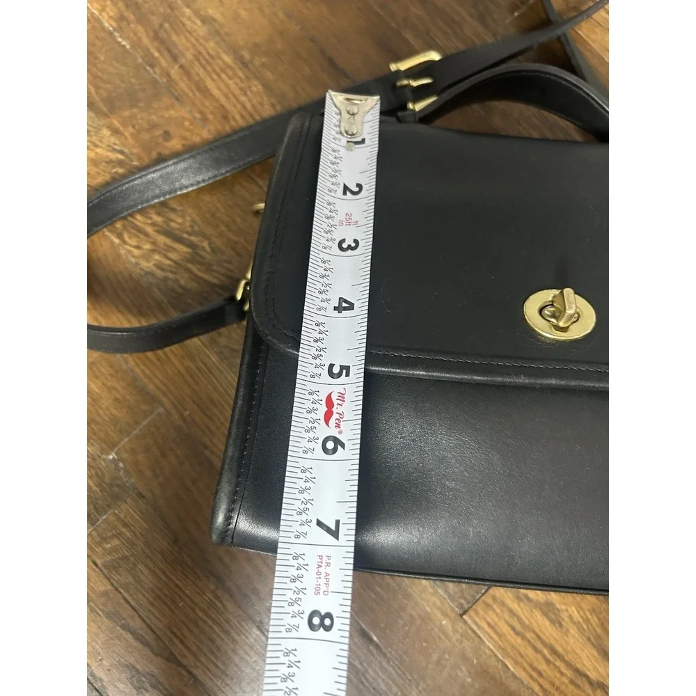 COACH 9870 Court Bag Vintage Black Glove Leather Crossbody Satchel Handbag 1990s - Picture 13 of 13